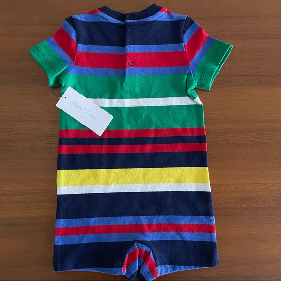 NWT Polo Ralph Lauren Baby Boy Shortall Romper Size 6M - Picture 2 of 4